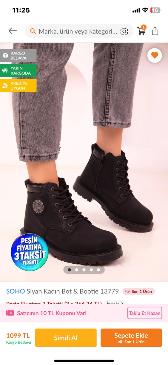 SOHO Siyah Kadın Bot & Bootie 13779 - Görsel 2