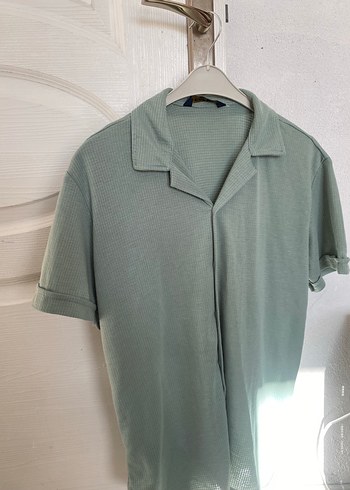 m Beden yeşil Renk Yeşil Keten Erkek Polo Tişört