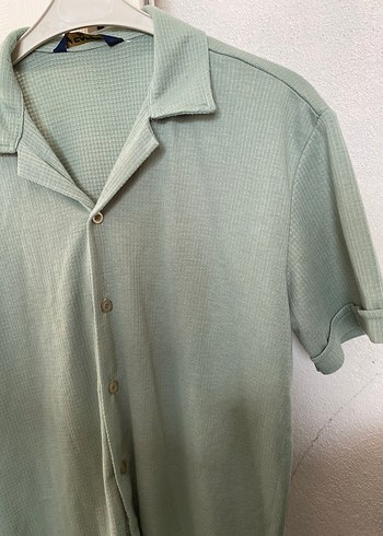 m Beden Yeşil Keten Erkek Polo Tişört