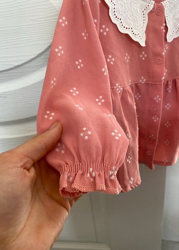 Diğer Dantel Yakalı Pembe Kız gömlek