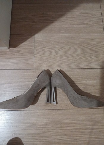 Bej Süet İnce Topuklu Kadın Stiletto - Görsel 4