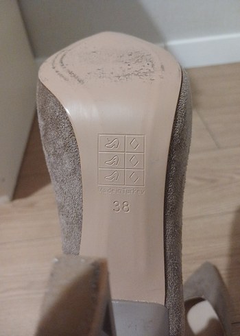 Bej Süet İnce Topuklu Kadın Stiletto - Görsel 8