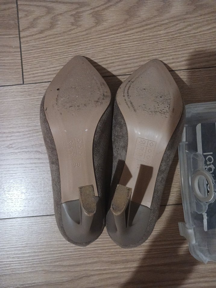 Bej Süet İnce Topuklu Kadın Stiletto - Görsel 3