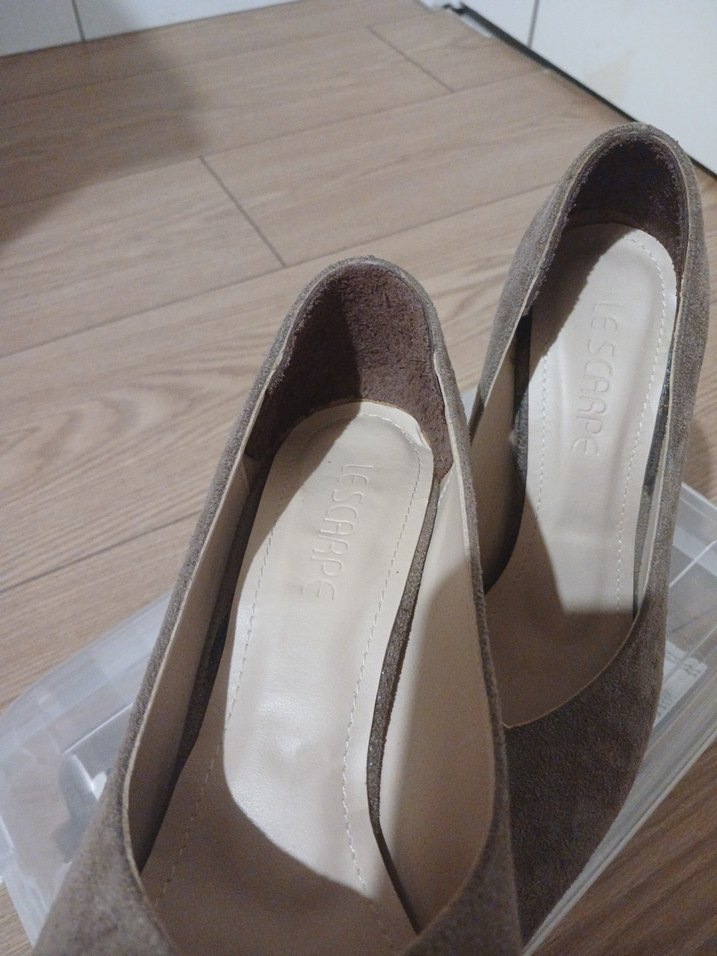 Bej Süet İnce Topuklu Kadın Stiletto - Görsel 2