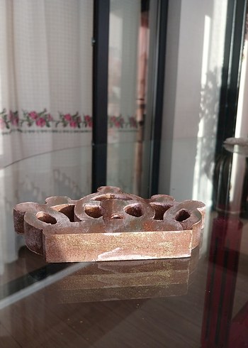 Parlak Bej Ahşap Taç Figür - Görsel 3