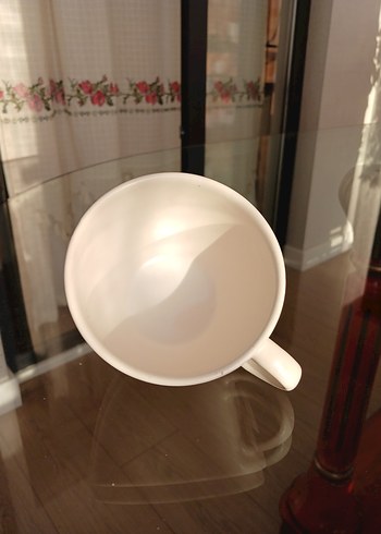 Beyin Desenli Bej Porselen Kupa - Görsel 4