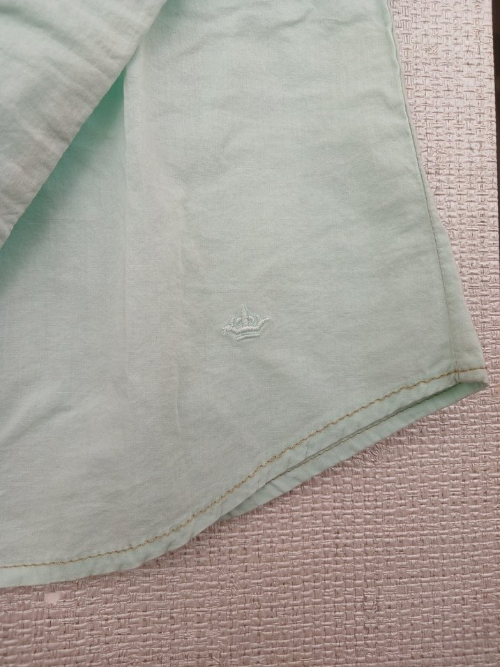 Su Yeşili Pamuklu Düğmeli Kadın Gömlek - Görsel 4