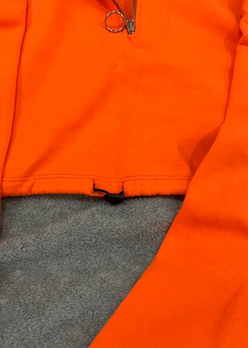 Turuncu Fermuarlı Yarım Boğazlı Sweatshirt - Görsel 3