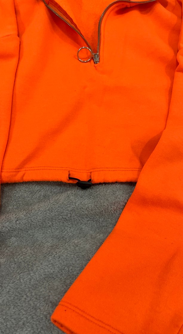 Turuncu Fermuarlı Yarım Boğazlı Sweatshirt - Görsel 3