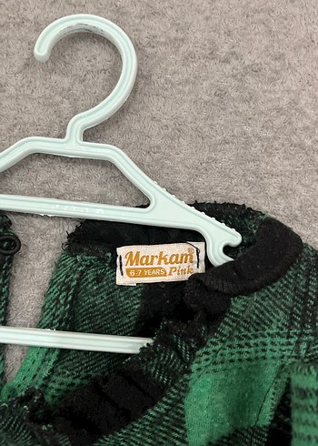 Uzun Kollu Yeşil Kareli Kız Elbisesi - Görsel 3