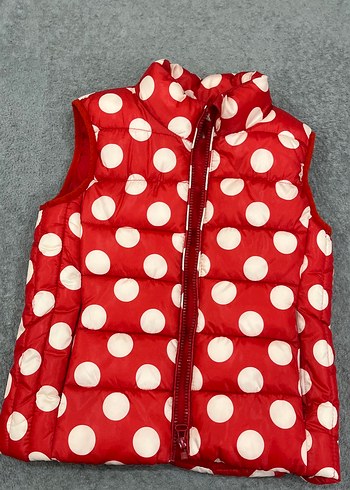 Kız Çocuk Kırmızı Puantiyeli Yelek - Görsel 3