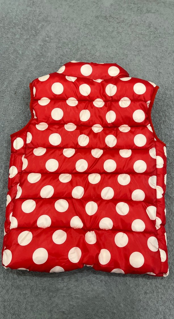 Kız Çocuk Kırmızı Puantiyeli Yelek - Görsel 4