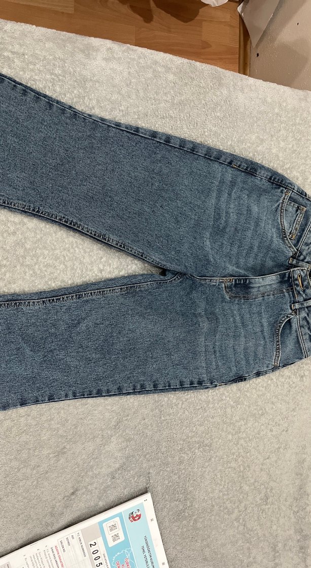 Kadın Mavi Normal Boy Kot Pantolon - Görsel 3