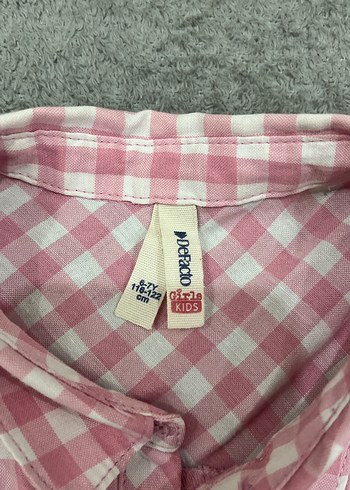 Düğmeli Pembe Kareli çocukGömlek - Görsel 4