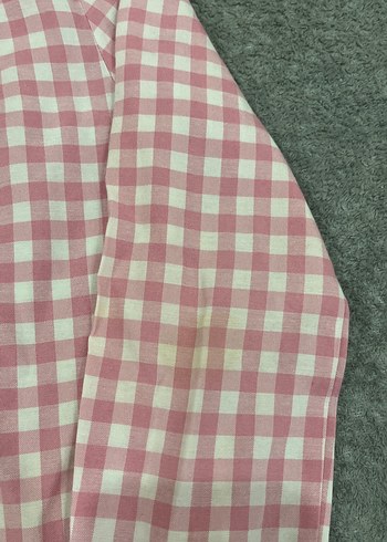 Düğmeli Pembe Kareli çocukGömlek - Görsel 2