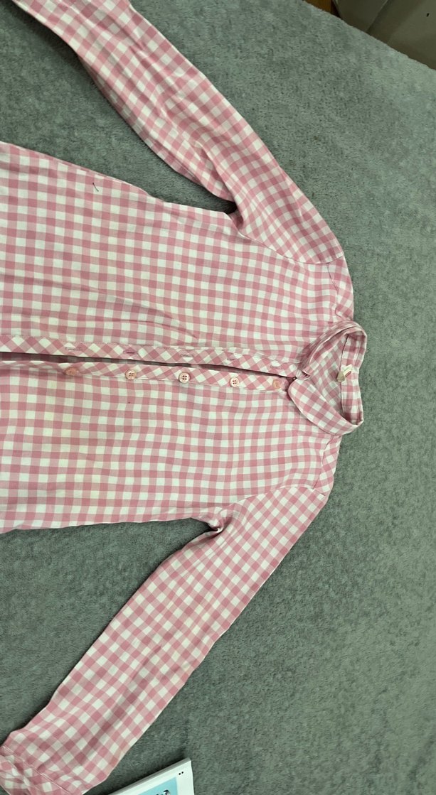 Düğmeli Pembe Kareli çocukGömlek - Görsel 3