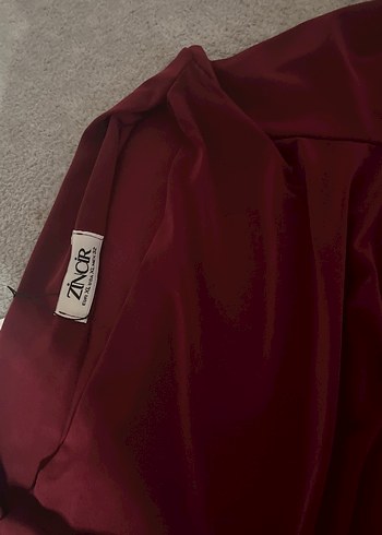 Bordo Uzun Kollu Drapeli Kadın Bluz - Görsel 4