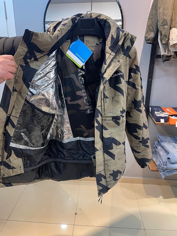 Kahverengi Kamuflaj Kapüşonlu Erkek Ceket - Görsel 3