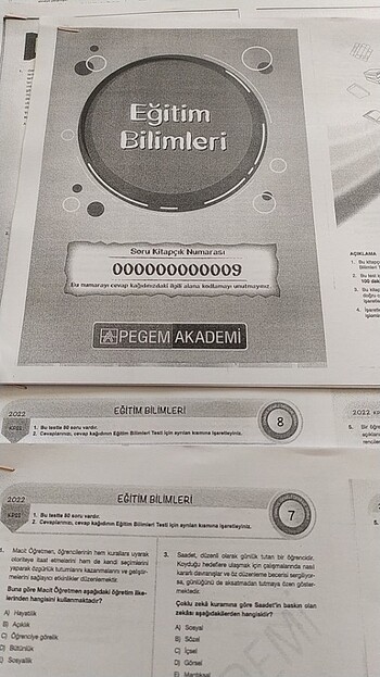  Beden Kpss eğitim bilimleri 7 deneme