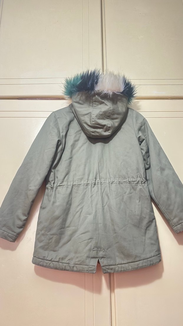 Kız çocuk içi polarlı mont - Görsel 4