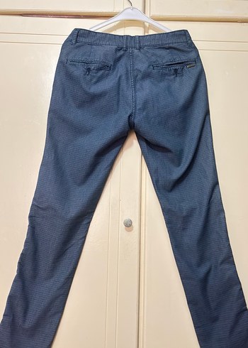 Düğmeli Lacivert Erkek Denim Pantolon - Görsel 3