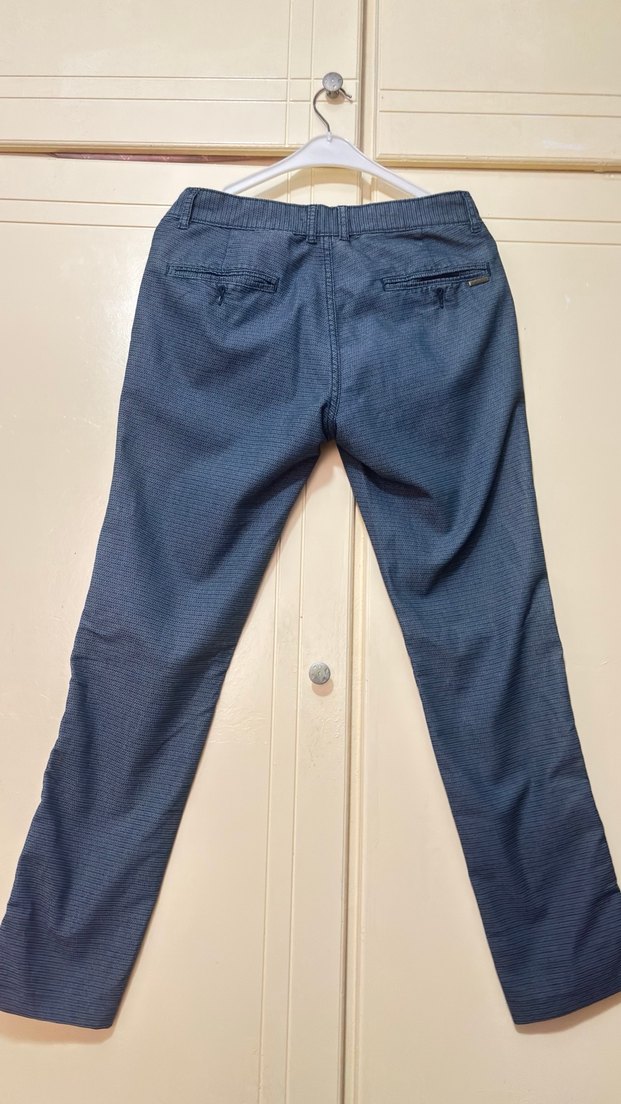 Düğmeli Lacivert Erkek Denim Pantolon - Görsel 3