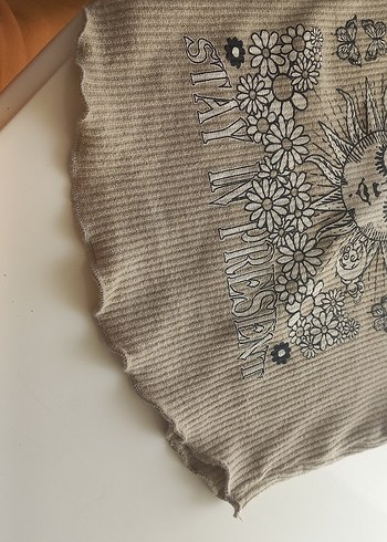 m Beden ten rengi Renk Baskılı Crop