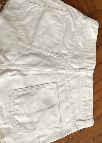 Diğer Düğmeli Beyaz Vintage Mini Kot Şort s-m beden
