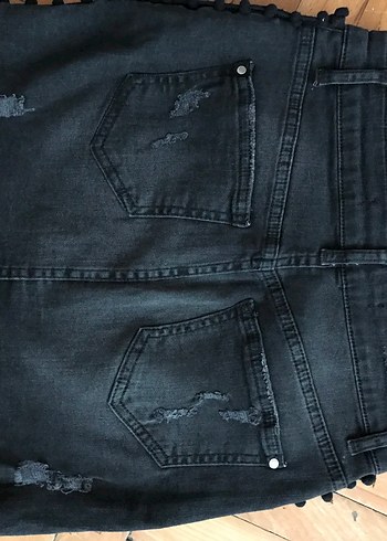 Diğer Düğmeli Siyah Denim Etek 36 beden