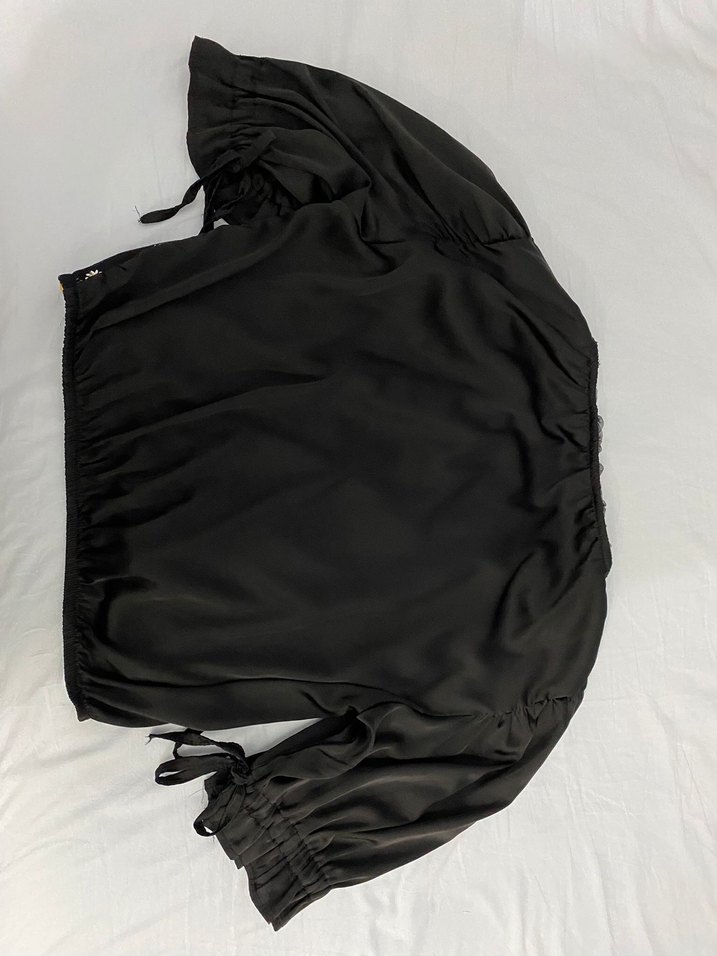 Nakışlı Siyah Midi Kadın Bluz - Görsel 2