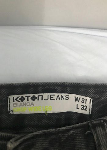 Kadın Siyah Denim Geniş Paça Pantolon - Görsel 3