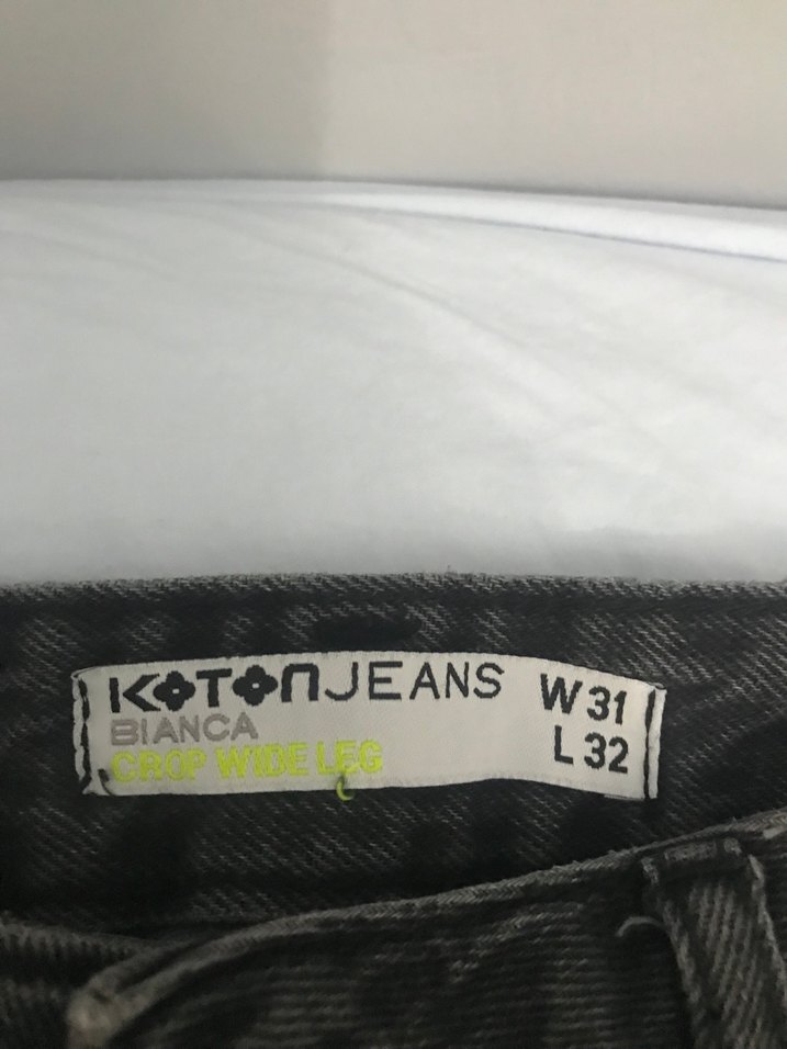Kadın Siyah Denim Geniş Paça Pantolon - Görsel 3
