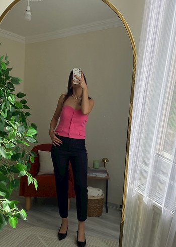 Kadın siyah Batik Desenli Sigara Pantolon - Görsel 3