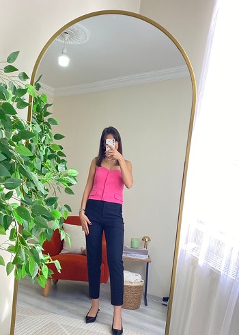 Kadın siyah Batik Desenli Sigara Pantolon - Görsel 2