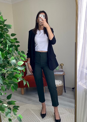 Yeşil Kadın cigarette pantolon - Görsel 2