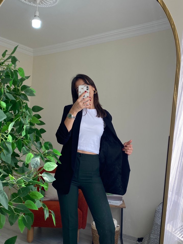 Yeşil Kadın cigarette pantolon - Görsel 3