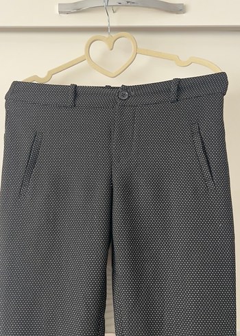 Gri Düğmeli Kadın Kumaş Pantolon - Görsel 2