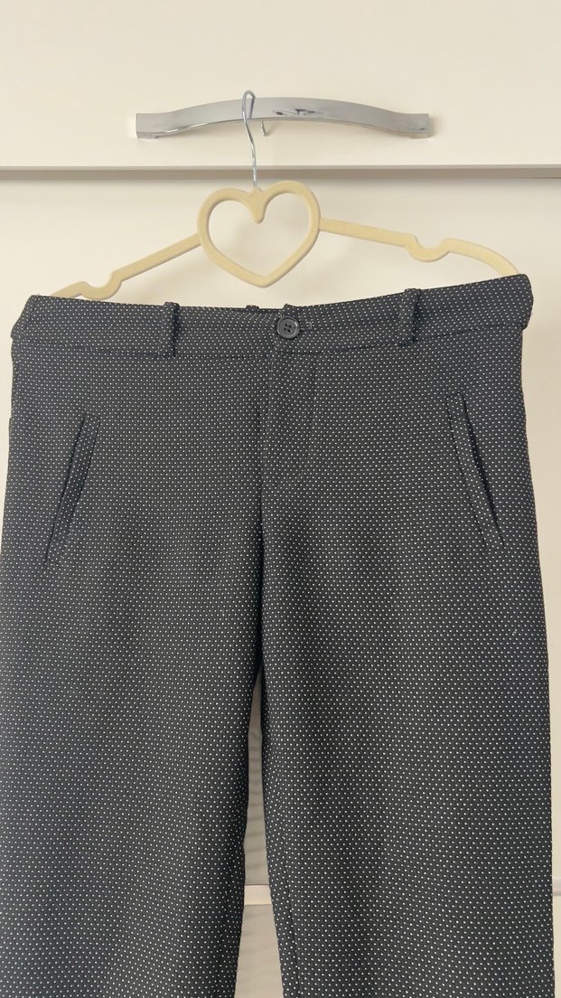 Gri Düğmeli Kadın Kumaş Pantolon - Görsel 2