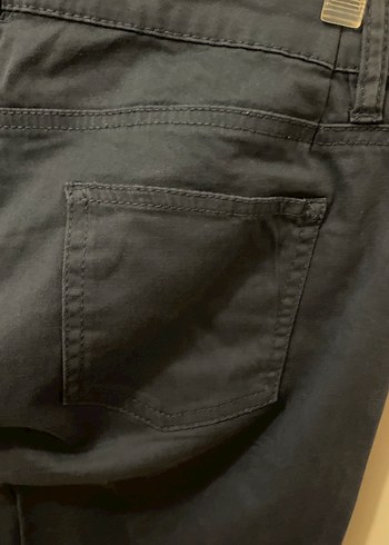 40 Beden Lacivert Düğmeli Kadın Midi Kot Pantolon
