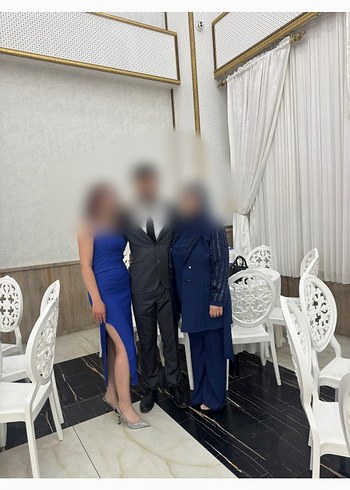 48 Beden lacivert Renk Lacivert Nakışlı Uzun Kadın Takım