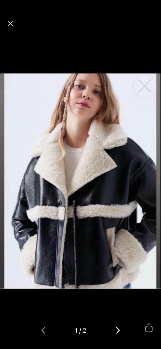 Kürklü Siyah Mini Deri Kadın Ceket - Görsel 2