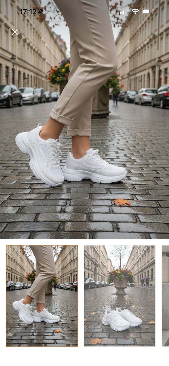 Beyaz Kadın Spor Ayakkabı - Görsel 3