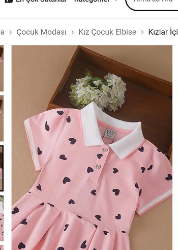 10 Yaş Beden Temu pembe Kız Çocuk V Yaka Kalp Desenli Elbise