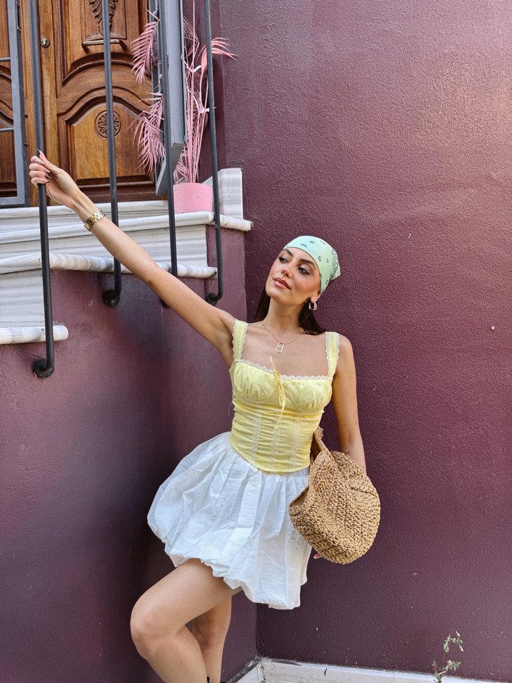 LEMON POPLIN CROP - Görsel 3