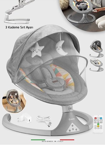Elle Gri Yenidoğan Bebek ana kucağı Salıncağı ve Sepeti