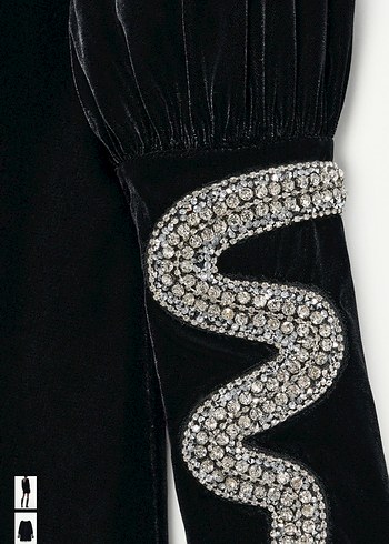 Zara kadife taş işlemeli elbise - Görsel 7