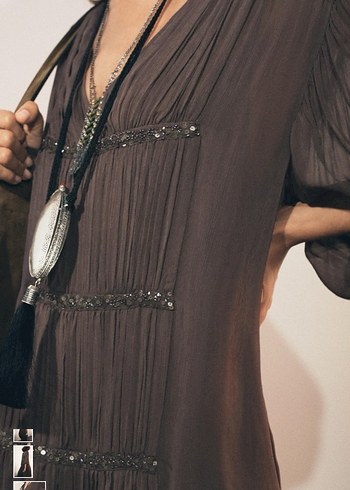 Zara Bohem Tarz Uzun Kahverengi Elbise - Görsel 4