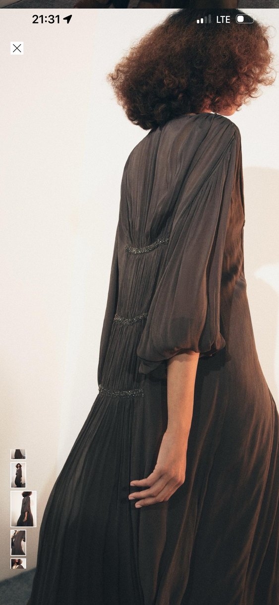 Zara Bohem Tarz Uzun Kahverengi  Elbise - Görsel 3