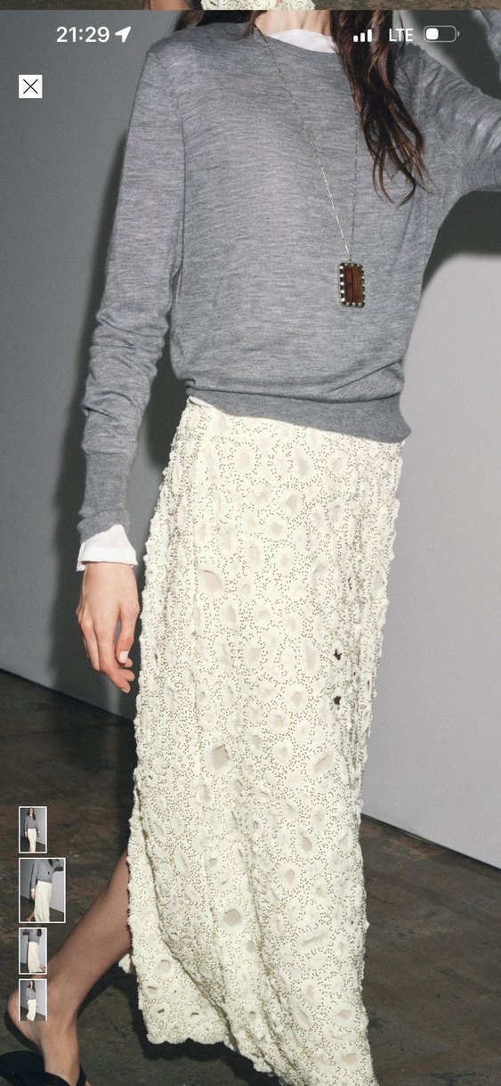 Zara uzun boncuklu etek - Görsel 3