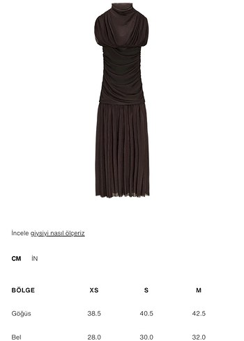 Zara kahverengi Uzun Drapeli Yüksek Yakalı Elbise - Görsel 7